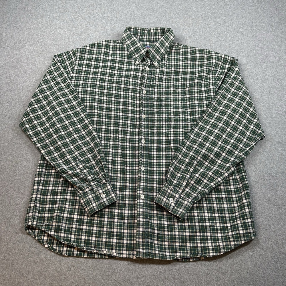 Vintage Speed Up Italy Plaid Cotton Flannel Shirt Mens L Button Down 80s 90s